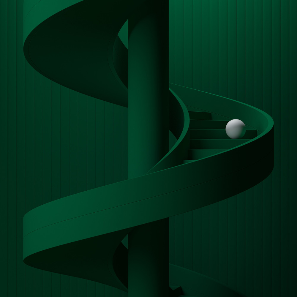 A sculptural spiral representing growth and possibility
