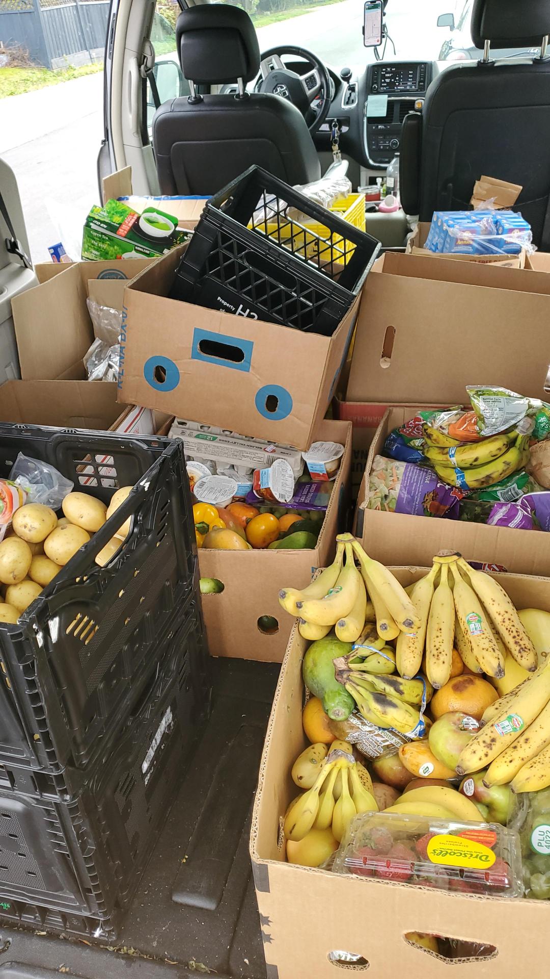 Fresh food hampers prepared for UGTS delivery in the Lower Mainland